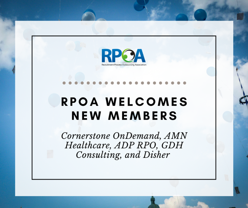 RPOA New Members Cornerstone, AMN Healthcare, ADP RPO, GDH Consulting and Disher